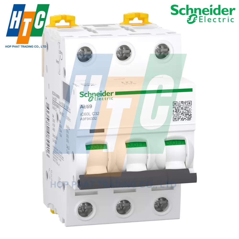 Miniature circuit breaker (MCB), Acti9 iC60L, 3P, 6A, K curve, 15000A (IEC/EN 60898-1), 25kA (IEC/EN 60947-2)