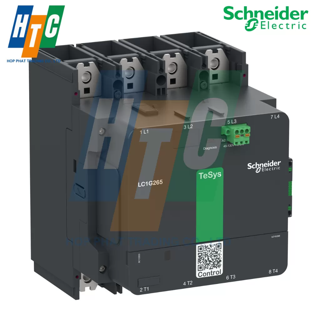 Công tắc tơ TeSys Giga, 3 cực (3NO), AC-3 <= 440V 500A, cuộn dây AC / DC 100...250V