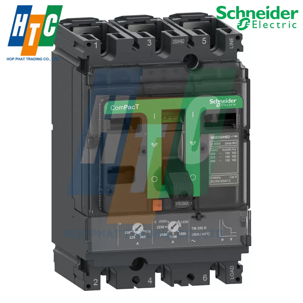 Cầu dao tự động NSX250F 36kA AC 3P3D 200A TMD