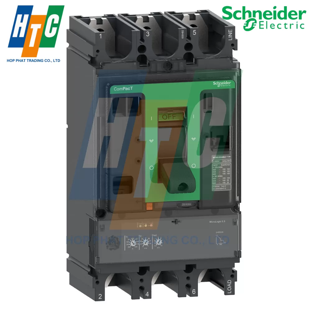 Cầu dao tự động NSX630N 50kA AC 3P3D 630A 2.3
