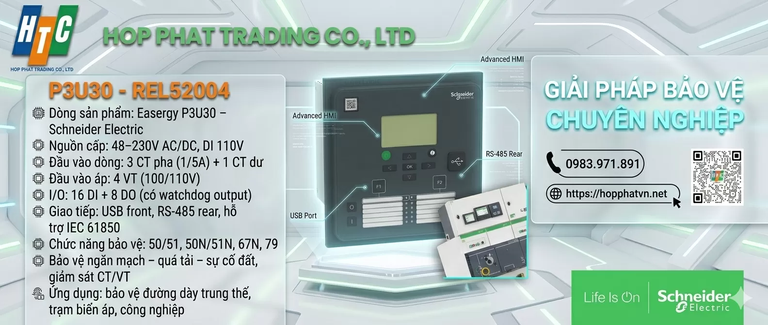 Easergy P3U30 – Giải Pháp Relay Bảo Vệ Trung Thế Toàn Diện Nhất Từ Schneider Electric