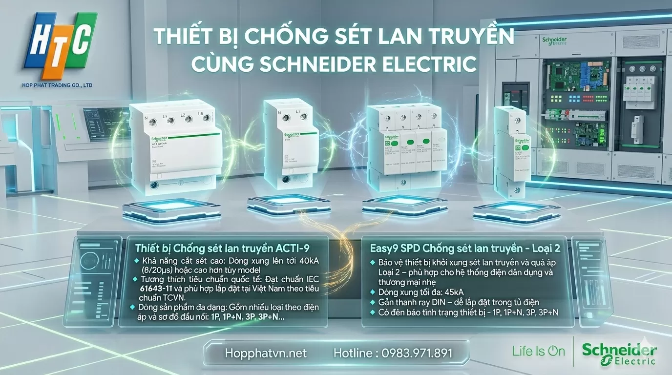 Giải pháp chống sét lan truyền Schneider Electric: Bảo vệ hệ thống điện toàn diện cùng Hợp Phát