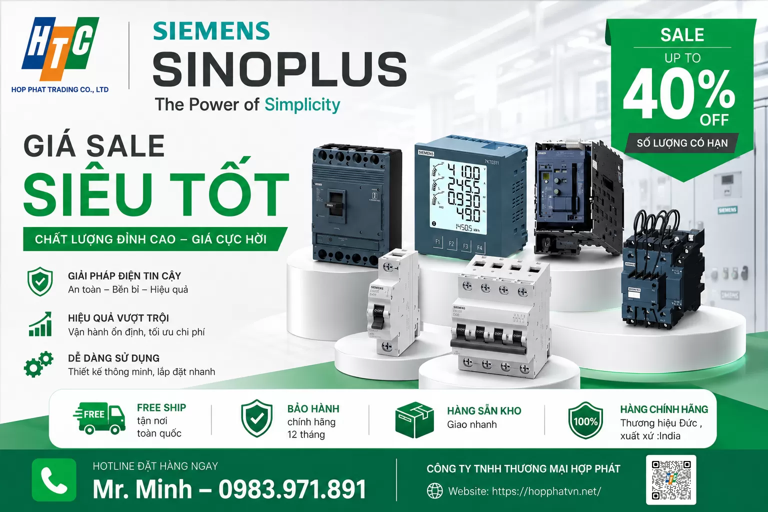 Siemens SINOPLUS – Giải pháp thiết bị điện tin cậy, hiệu quả và dễ dàng